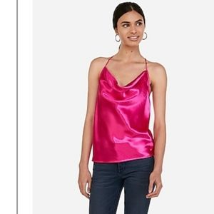 Satin Cowl Neck T-Back Cami